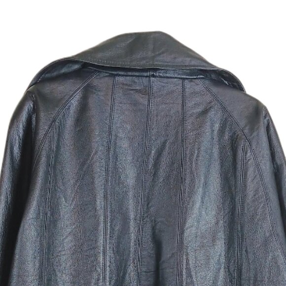 Laura Leigh Leather Jacket Womens M Black Zip Pockets Lightweight Moto Grunge - Picture 6 of 6